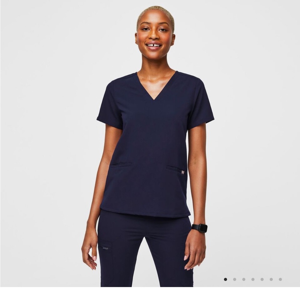 Figs navy Casma scrub top